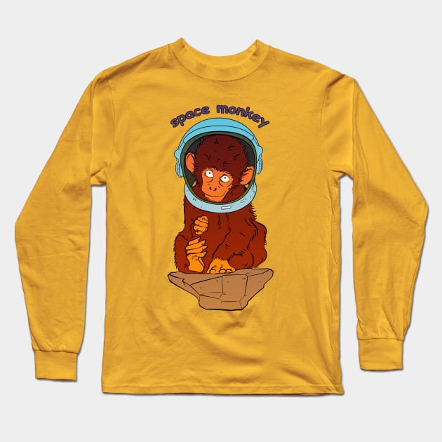 Space monkey Long Sleeve T-Shirt by vanpaul54